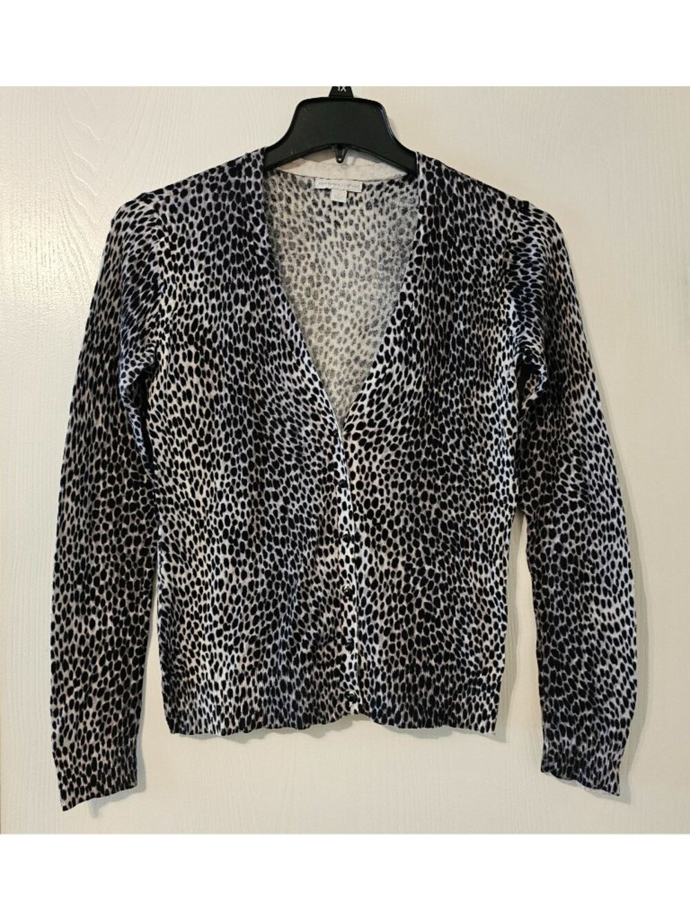 New York & Company Womens Leopard Print Cardigan M Y2K Dark Academia Edgy Fall